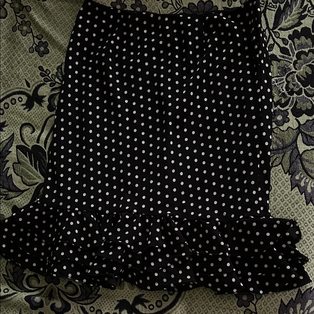 Evan Picone Black and White Polka Dot Pencil Skirt